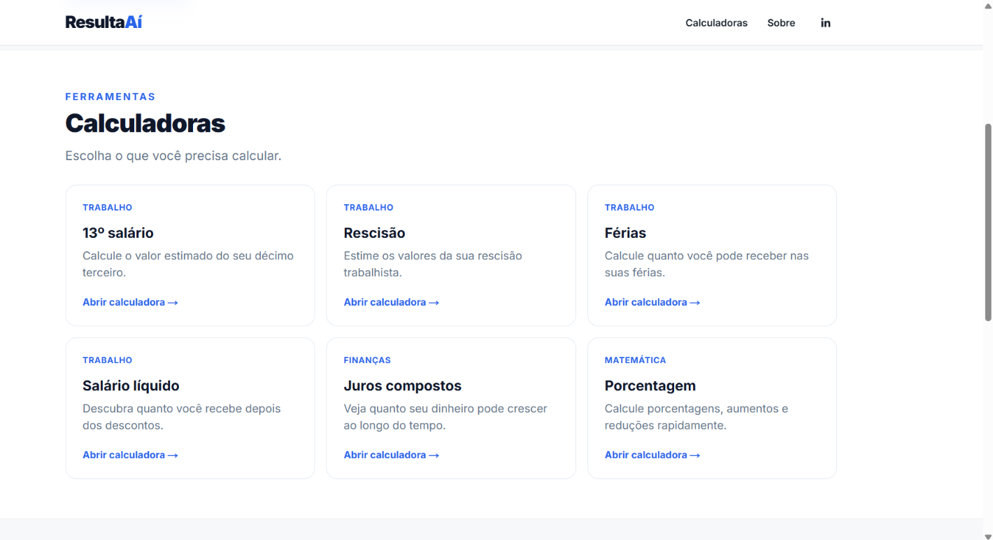 Screenshot do projeto ResultaAí